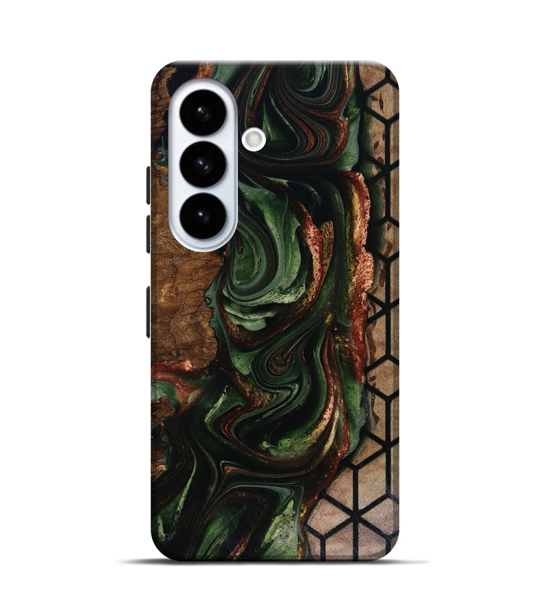 Galaxy S26 Wood Live Edge Phone Case - Corina (Green, 817947)