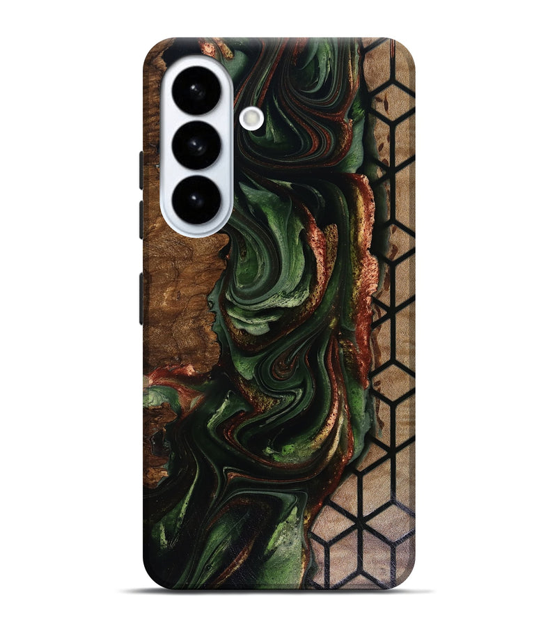 Galaxy S26 Plus Wood Live Edge Phone Case - Corina (Green, 817947)