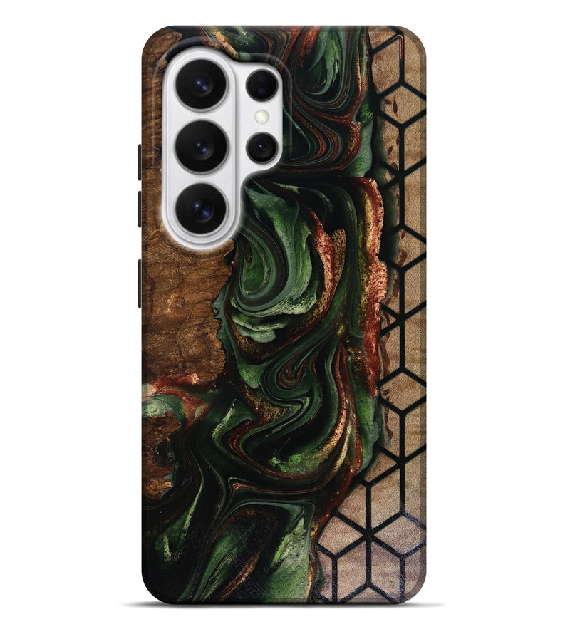 Galaxy S26 Ultra Wood Live Edge Phone Case - Corina (Green, 817947)