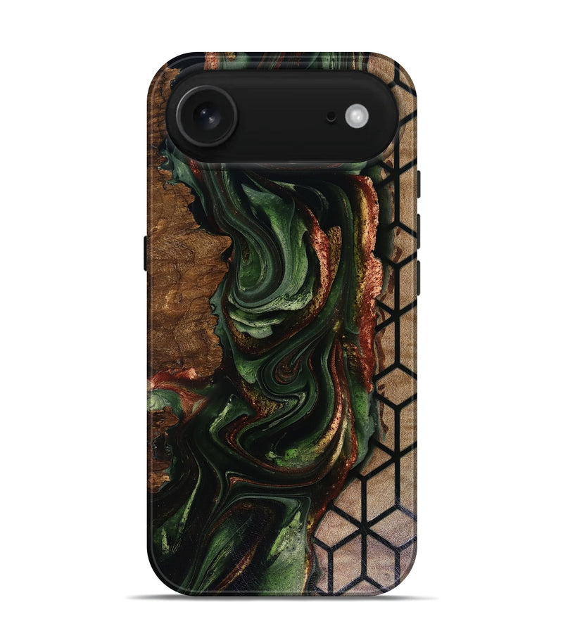 iPhone 17 Air Wood Live Edge Phone Case - Corina (Green, 817947)