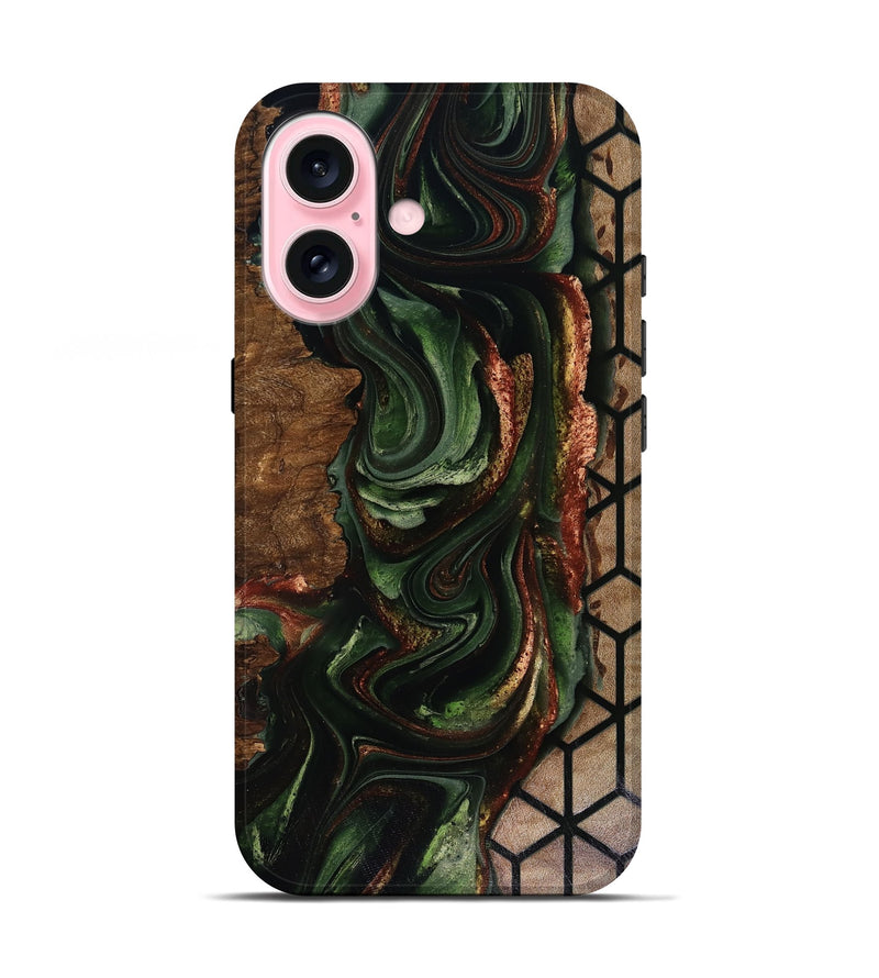 iPhone 17 Wood Live Edge Phone Case - Corina (Green, 817947)