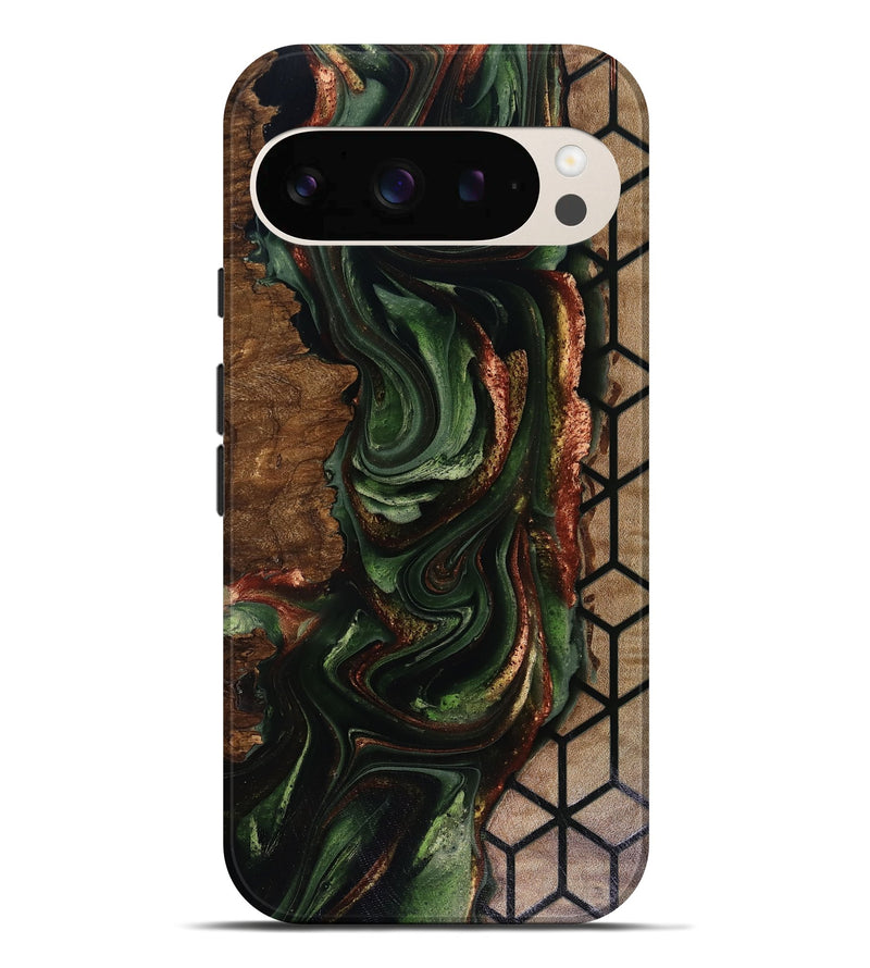 Pixel 10 Pro XL Wood Live Edge Phone Case - Corina (Green, 817947)