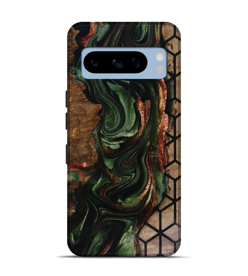 Pixel 8 Pro Wood Live Edge Phone Case - Corina (Green, 817947)