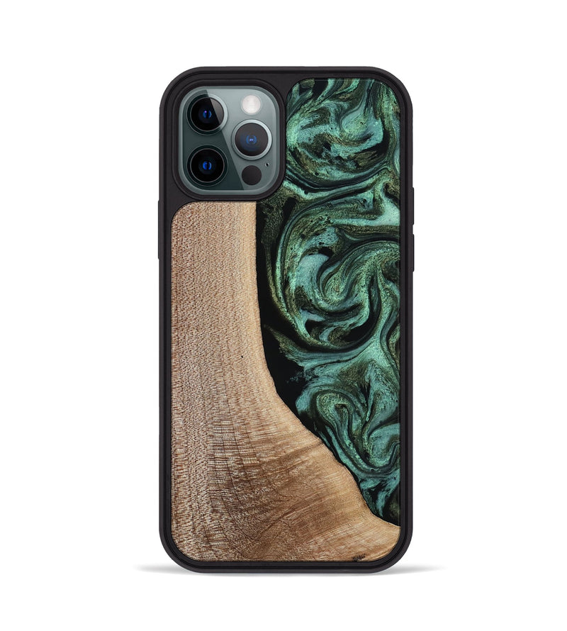 iPhone 12 Pro Wood Phone Case - Violeta (Green, 817961)