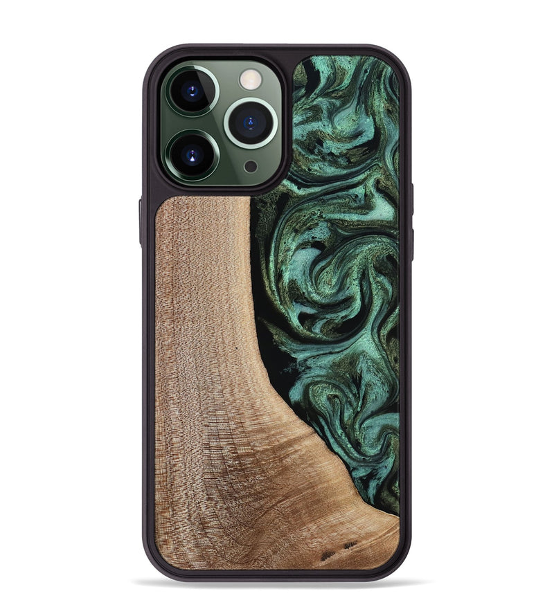 iPhone 13 Pro Max Wood Phone Case - Violeta (Green, 817961)