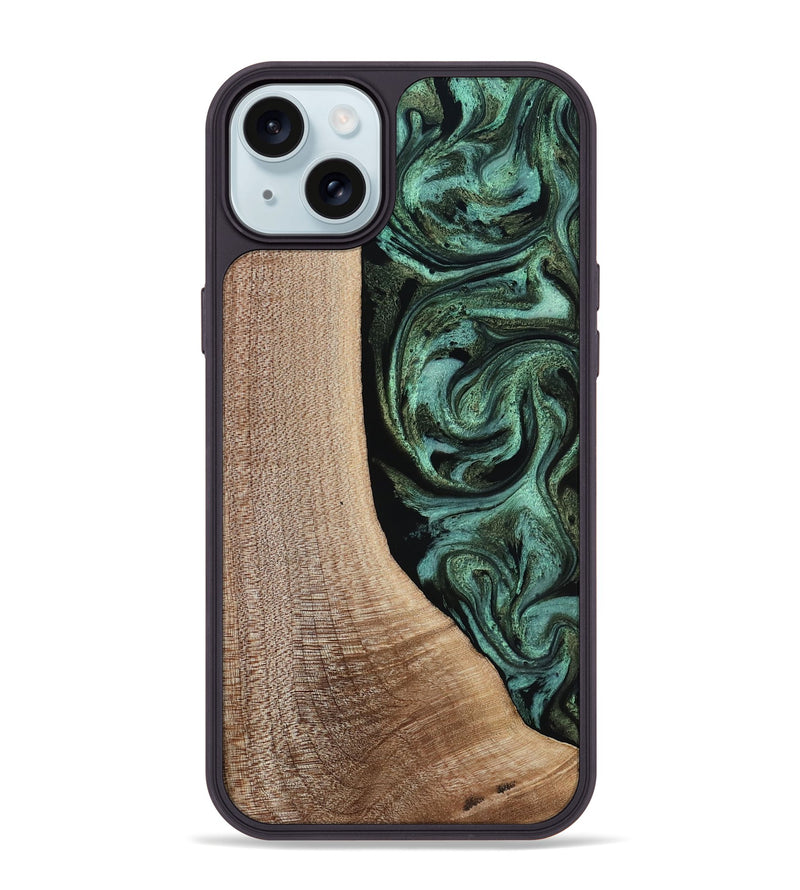 iPhone 15 Plus Wood Phone Case - Violeta (Green, 817961)