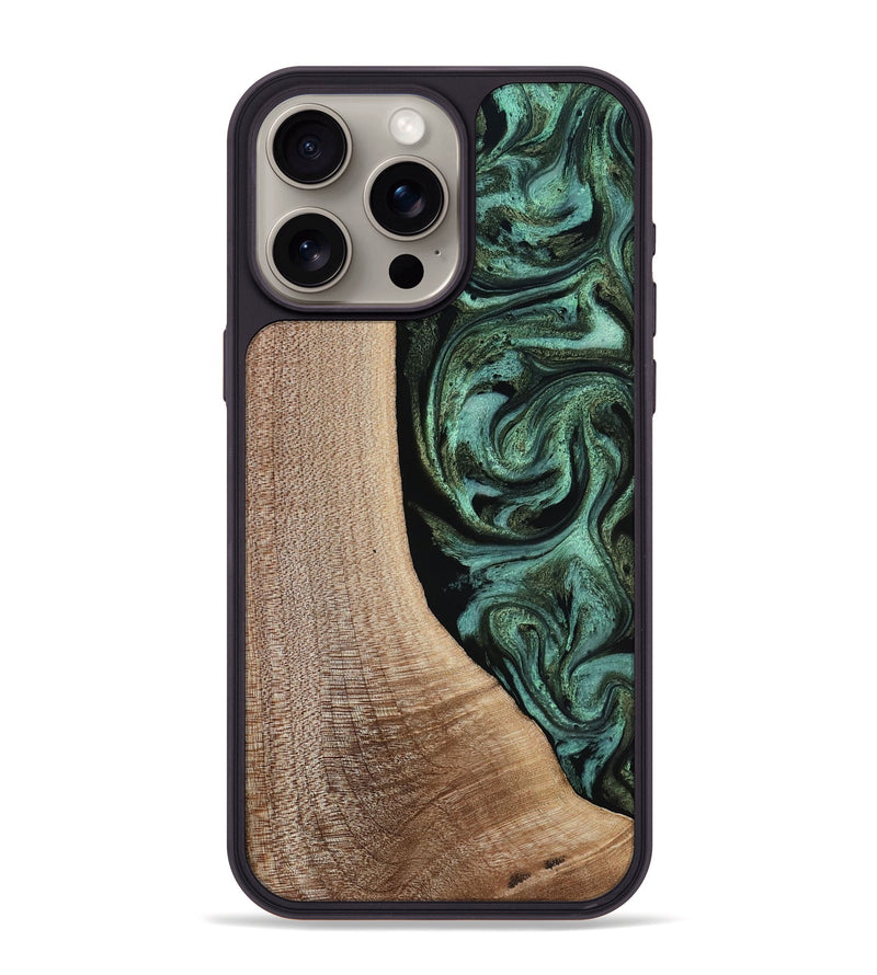 iPhone 15 Pro Max Wood Phone Case - Violeta (Green, 817961)