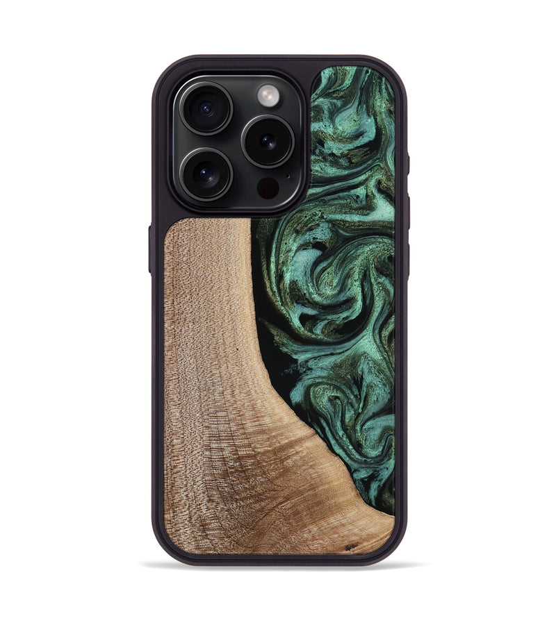 iPhone 15 Pro Wood Phone Case - Violeta (Green, 817961)