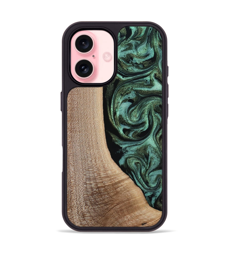 iPhone 16 Wood Phone Case - Violeta (Green, 817961)