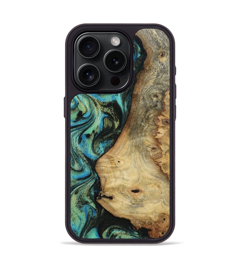 iPhone 15 Pro Wood Phone Case - Idella (Green, 817962)