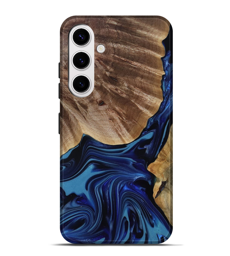 Galaxy S25 Plus Wood Live Edge Phone Case - Melvina (Blue, 818001)