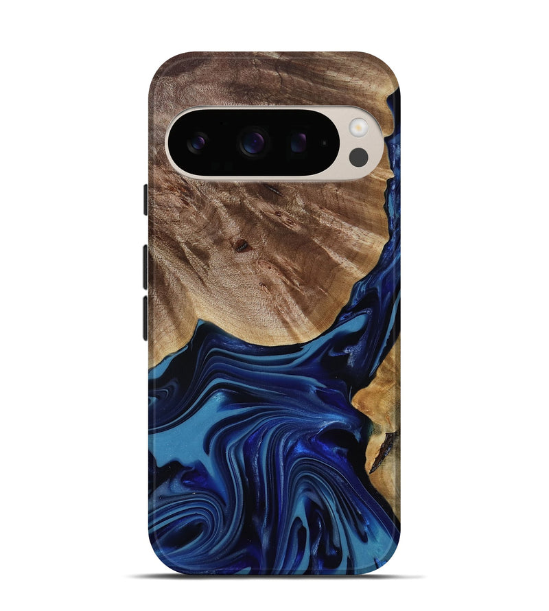 Pixel 10 Wood Live Edge Phone Case - Melvina (Blue, 818001)