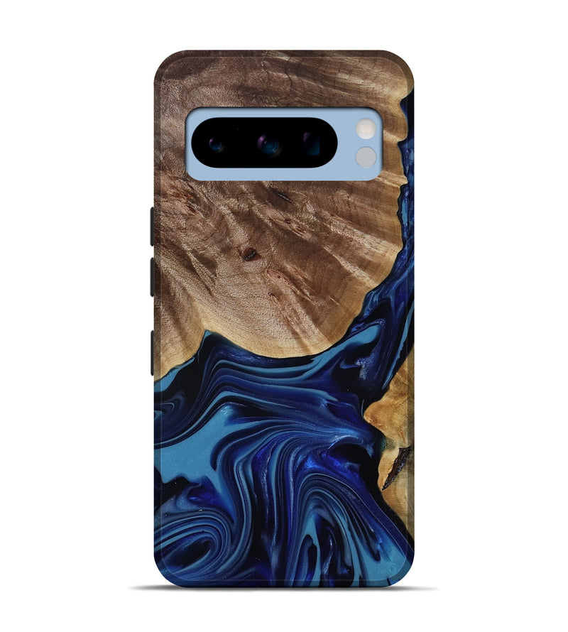 Pixel 8 Pro Wood Live Edge Phone Case - Melvina (Blue, 818001)