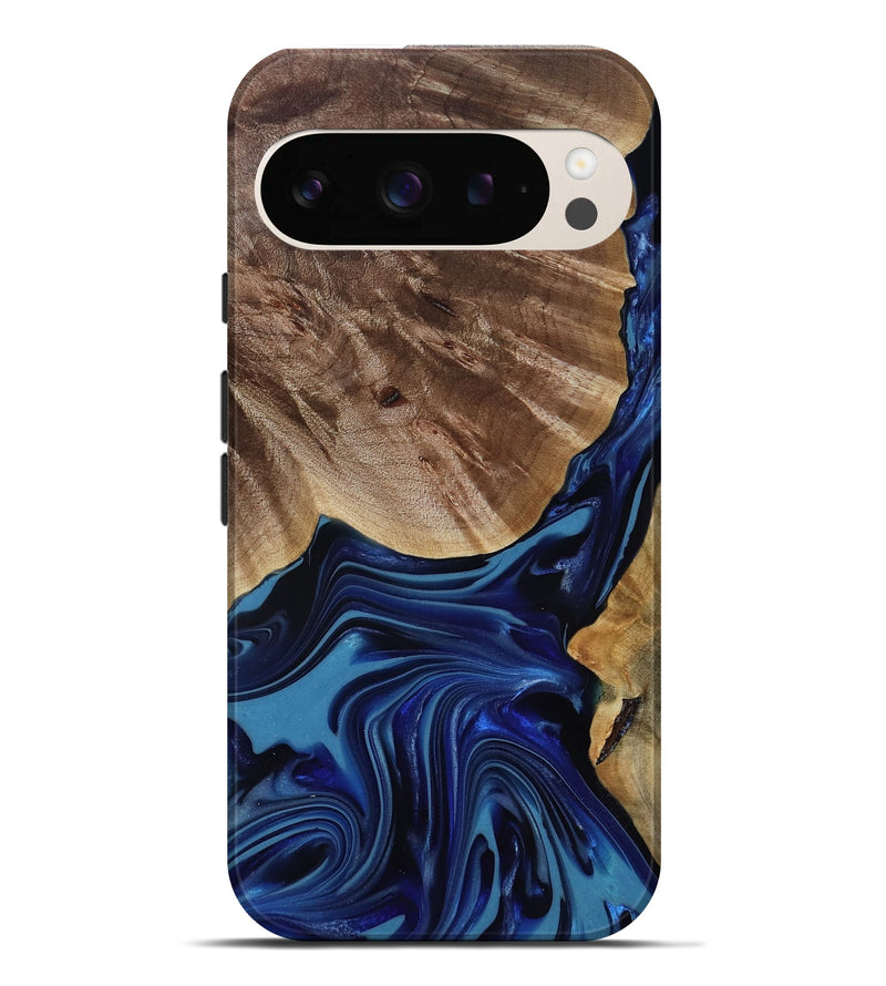 Pixel 9 Pro XL Wood Live Edge Phone Case - Melvina (Blue, 818001)