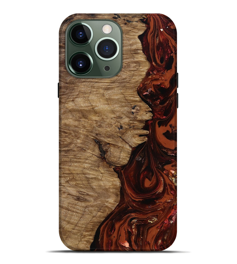 iPhone 13 Pro Max Wood Live Edge Phone Case - Yandel (Red, 818002)