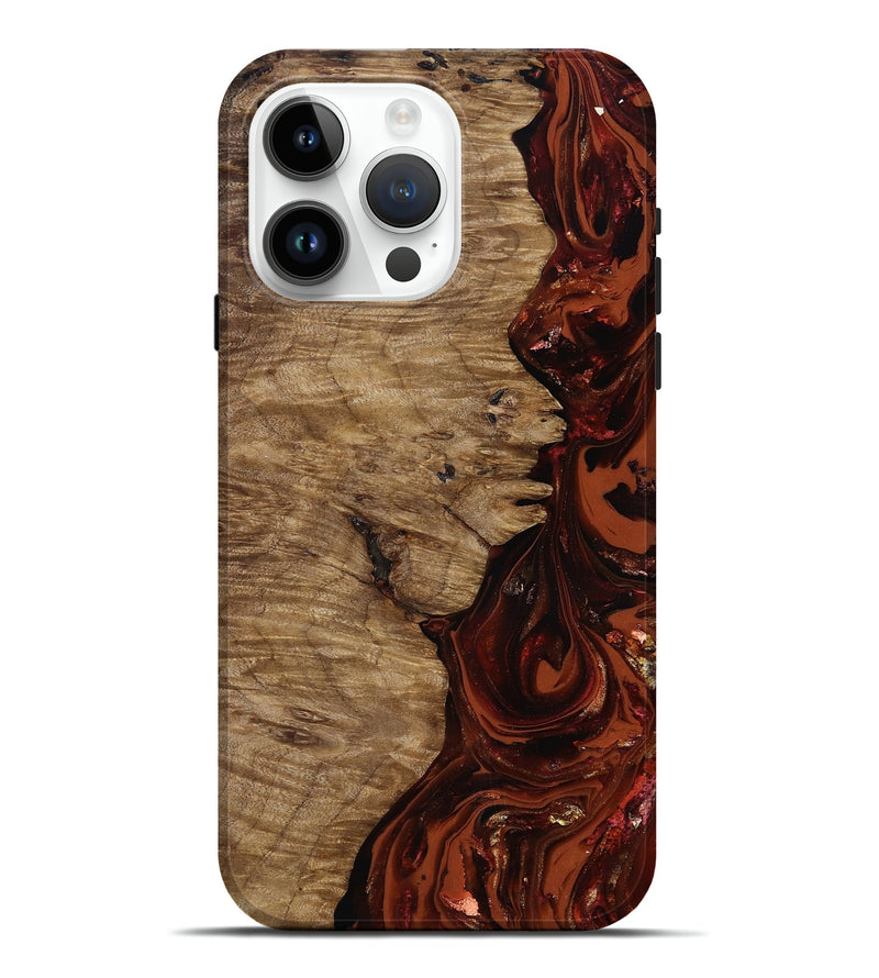 iPhone 15 Pro Max Wood Live Edge Phone Case - Yandel (Red, 818002)