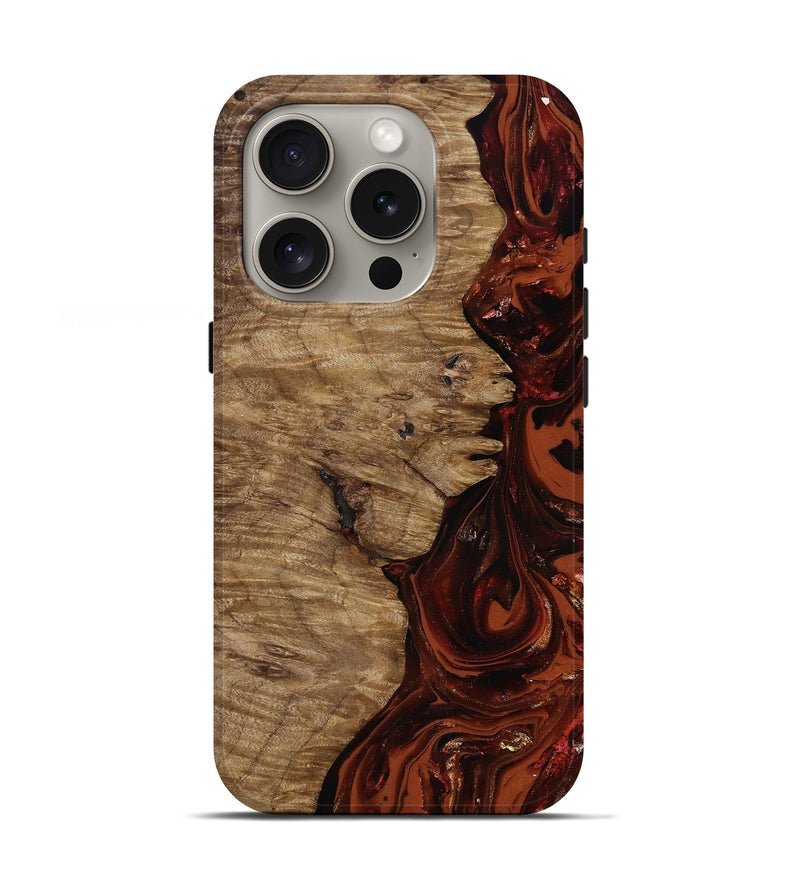 iPhone 16 Pro Wood Live Edge Phone Case - Yandel (Red, 818002)