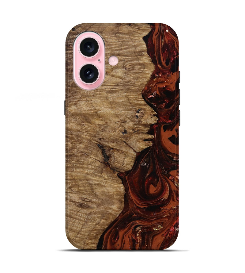 iPhone 17 Wood Live Edge Phone Case - Yandel (Red, 818002)
