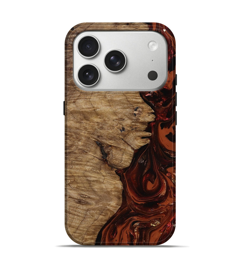 iPhone 17 Pro Wood Live Edge Phone Case - Yandel (Red, 818002)