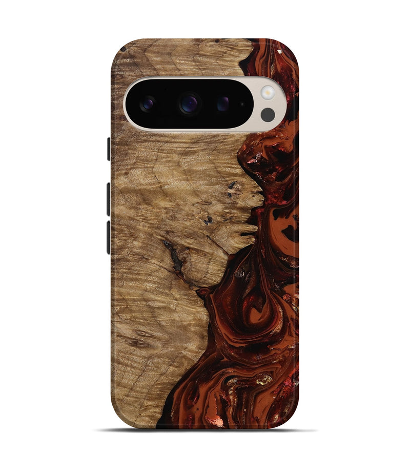 Pixel 9 Pro Wood Live Edge Phone Case - Yandel (Red, 818002)