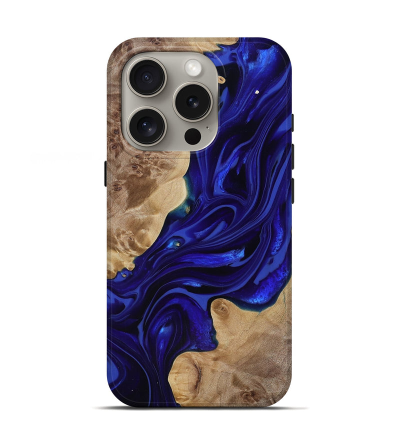 iPhone 16 Pro Wood Live Edge Phone Case - Ernst (Purple, 818004)