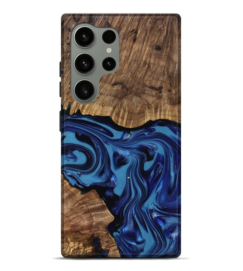 Galaxy S24 Ultra Wood Live Edge Phone Case - Domenic (Blue, 818006)