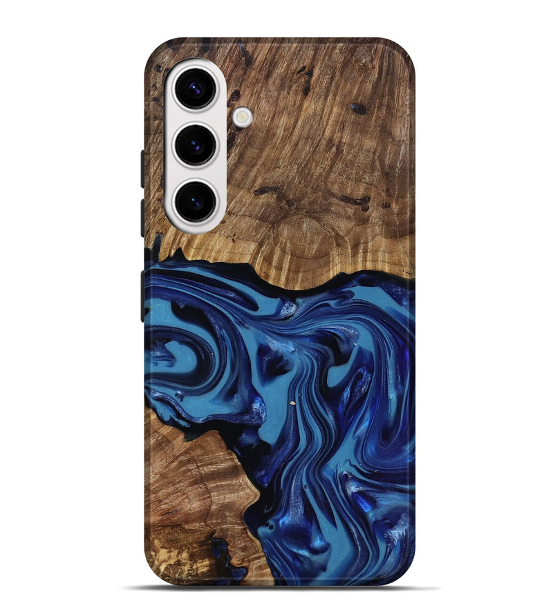 Galaxy S25 Plus Wood Live Edge Phone Case - Domenic (Blue, 818006)