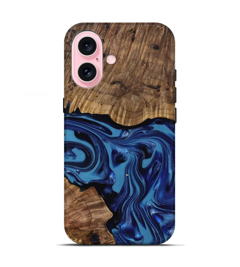 iPhone 17 Wood Live Edge Phone Case - Domenic (Blue, 818006)