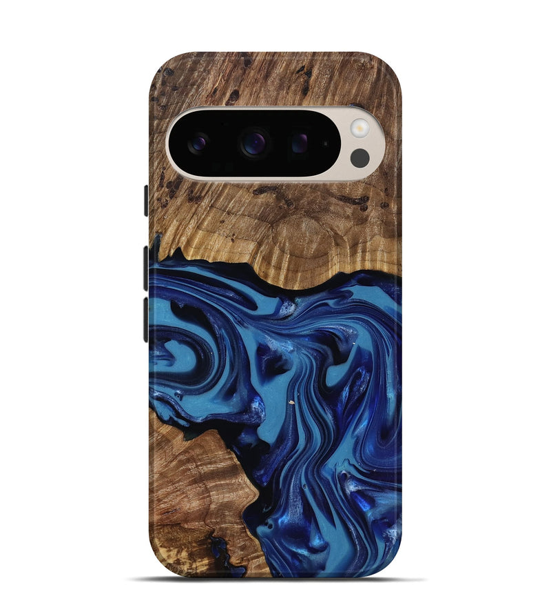 Pixel 10 Wood Live Edge Phone Case - Domenic (Blue, 818006)