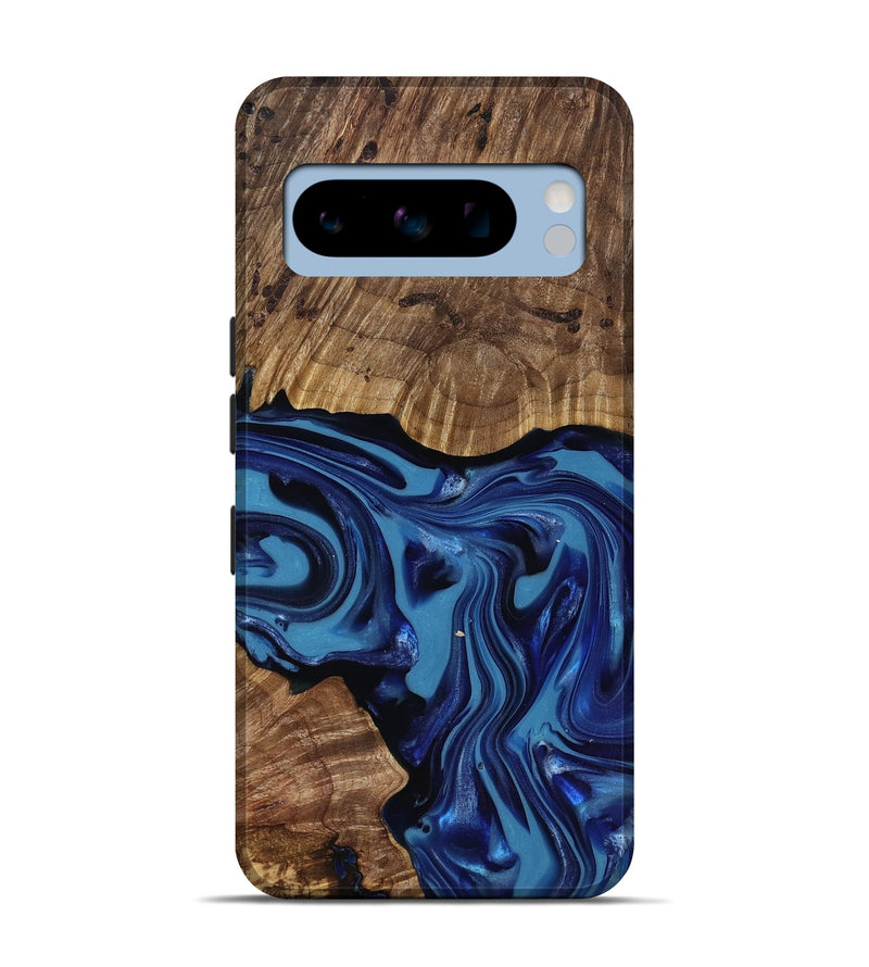 Pixel 8 Pro Wood Live Edge Phone Case - Domenic (Blue, 818006)