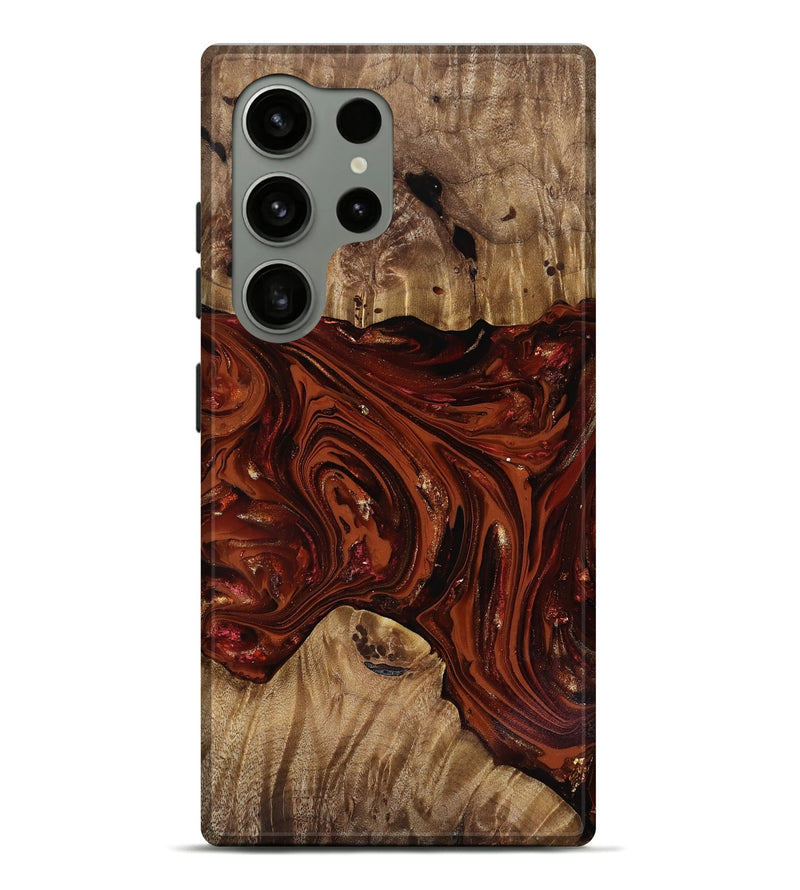 Galaxy S24 Ultra Wood Live Edge Phone Case - Dequan (Red, 818009)