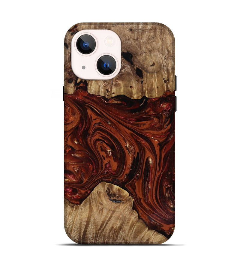 iPhone 14 Wood Live Edge Phone Case - Dequan (Red, 818009)