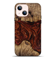 iPhone 14 Plus Wood Live Edge Phone Case - Dequan (Red, 818009)