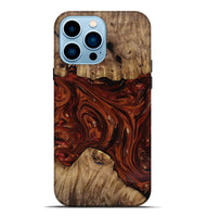 iPhone 14 Pro Max Wood Live Edge Phone Case - Dequan (Red, 818009)