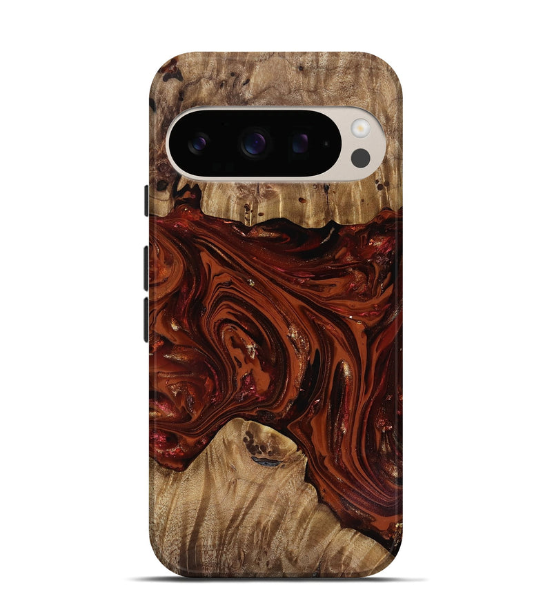 Pixel 10 Pro Wood Live Edge Phone Case - Dequan (Red, 818009)