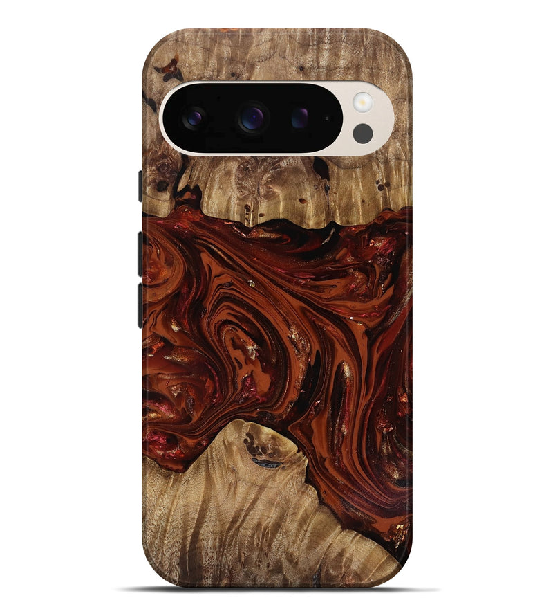 Pixel 10 Pro XL Wood Live Edge Phone Case - Dequan (Red, 818009)
