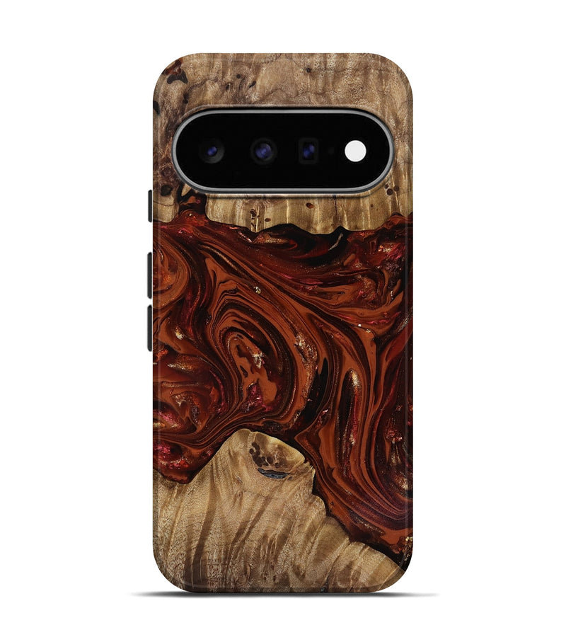 Pixel 11 Pro Wood Live Edge Phone Case - Dequan (Red, 818009)