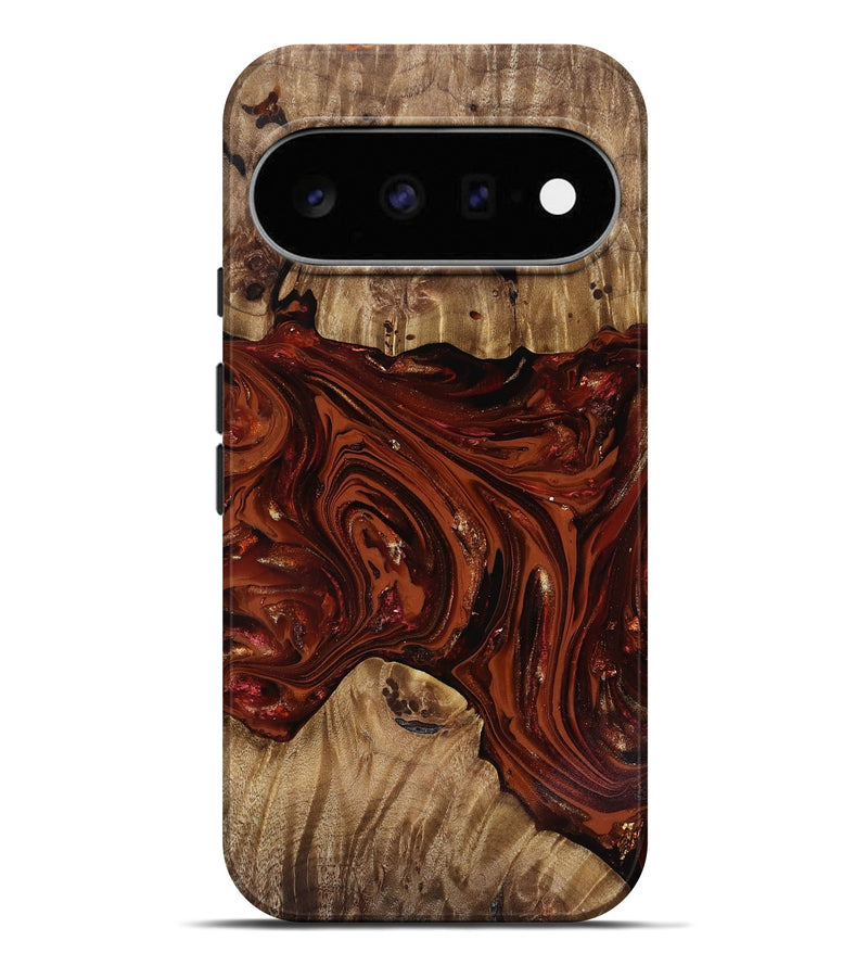 Pixel 11 Pro XL Wood Live Edge Phone Case - Dequan (Red, 818009)