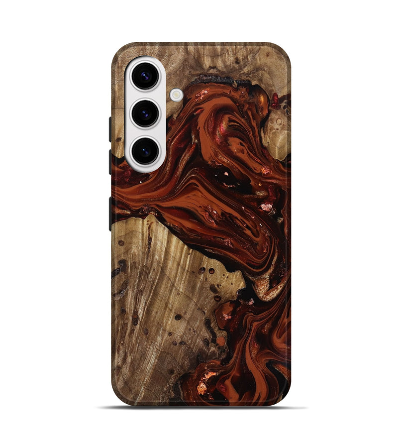 Galaxy S25 Wood Live Edge Phone Case - Manuela (Red, 818010)