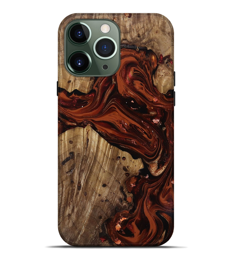 iPhone 13 Pro Max Wood Live Edge Phone Case - Manuela (Red, 818010)
