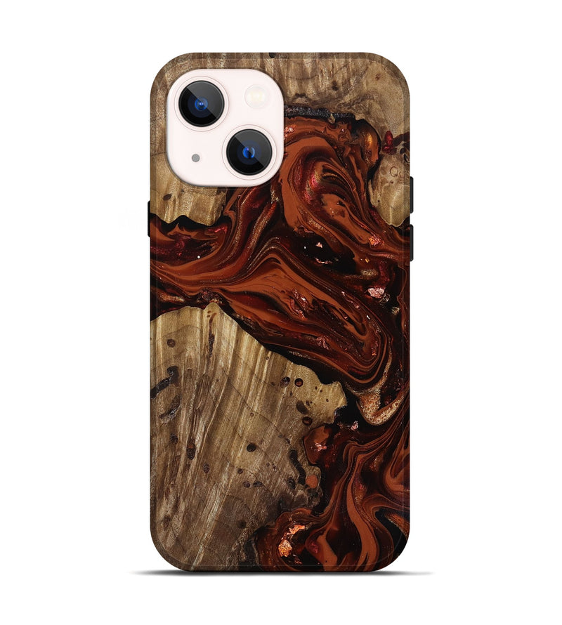 iPhone 14 Wood Live Edge Phone Case - Manuela (Red, 818010)