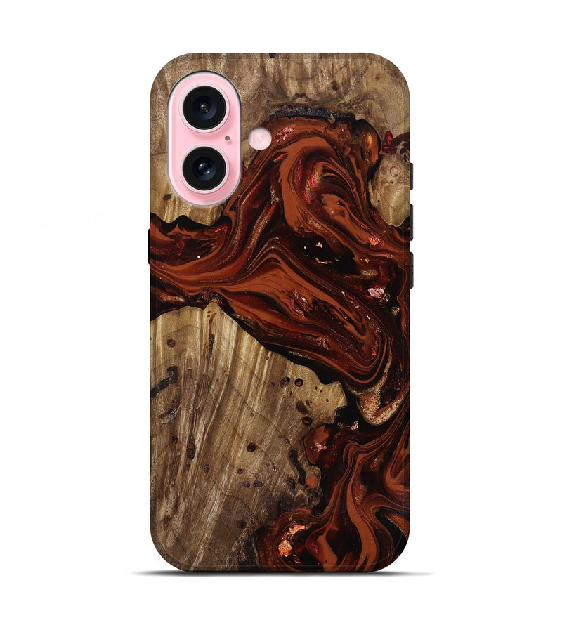 iPhone 17 Wood Live Edge Phone Case - Manuela (Red, 818010)