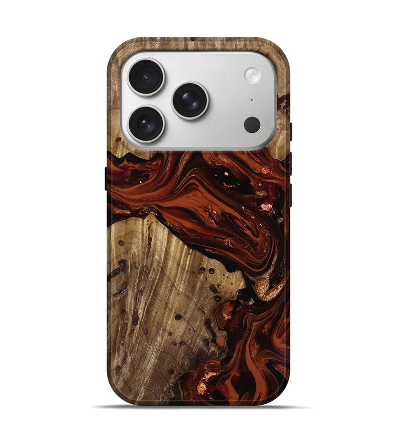 iPhone 17 Pro Wood Live Edge Phone Case - Manuela (Red, 818010)