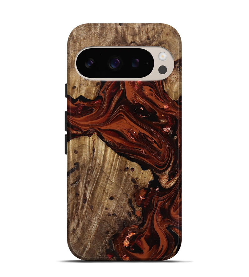 Pixel 9 Wood Live Edge Phone Case - Manuela (Red, 818010)