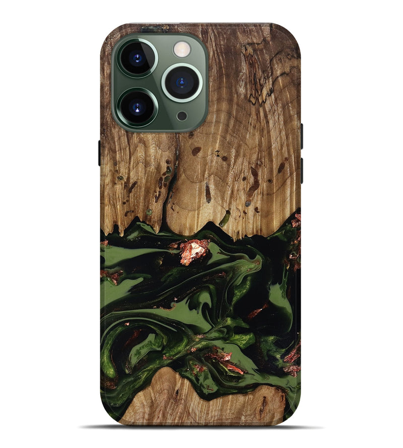 iPhone 13 Pro Max Wood Live Edge Phone Case - Sevyn (Green, 818017)