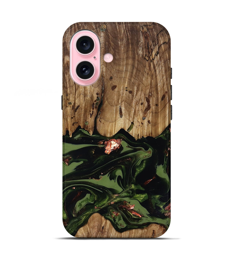 iPhone 17 Wood Live Edge Phone Case - Sevyn (Green, 818017)