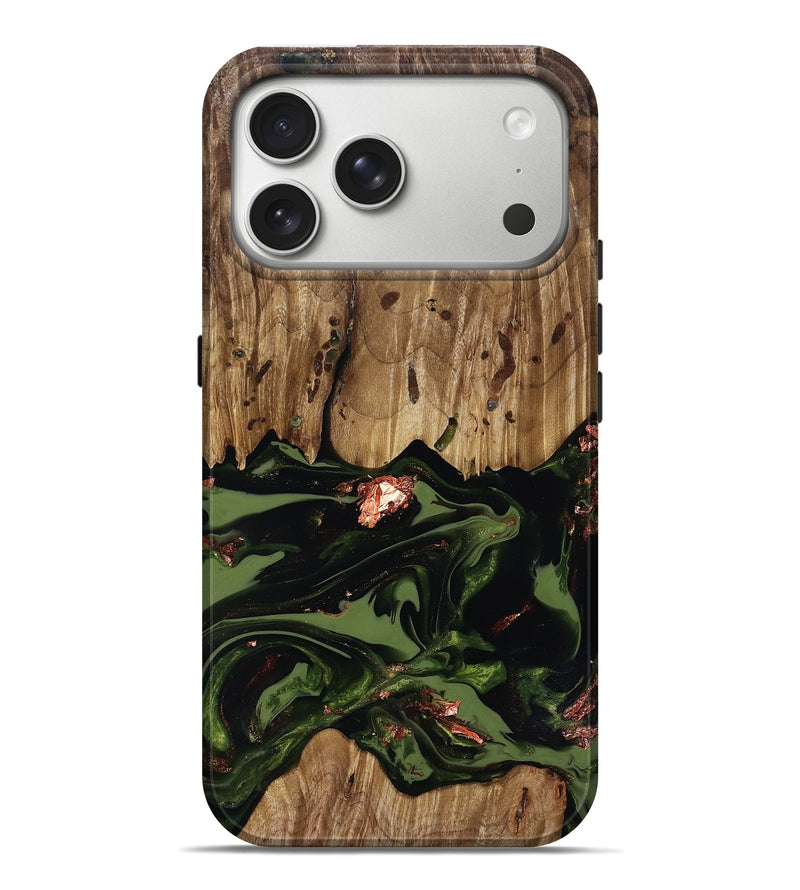 iPhone 17 Pro Max Wood Live Edge Phone Case - Sevyn (Green, 818017)