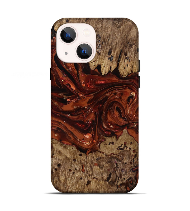 iPhone 13 Wood Live Edge Phone Case - Deena (Red, 818021)