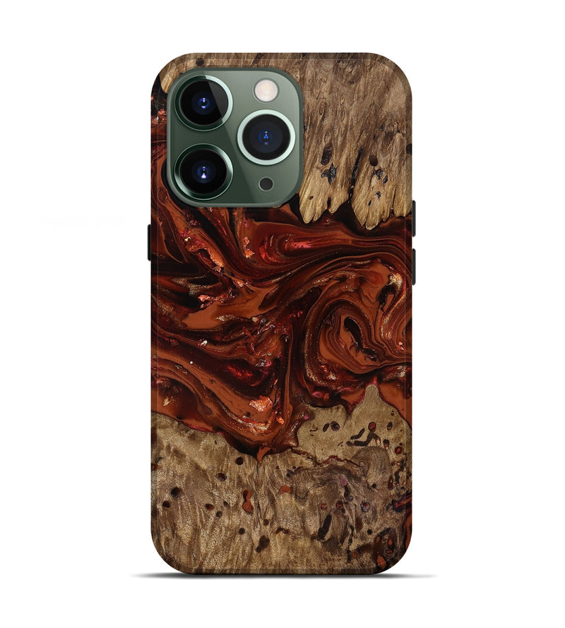 iPhone 13 Pro Wood Live Edge Phone Case - Deena (Red, 818021)