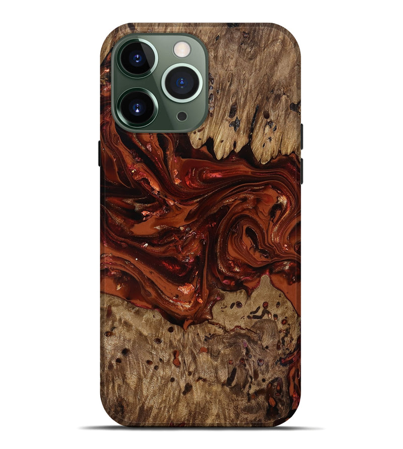 iPhone 13 Pro Max Wood Live Edge Phone Case - Deena (Red, 818021)